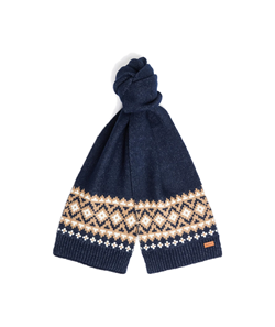 EDEN FAIRISLE BEANIE AND SCARF NAVY GIFT SET